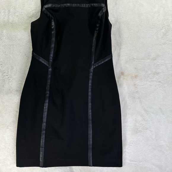 BCBGeneration Black Bodycon Dress with Leather details sleeveless - Picture 4 of 11
